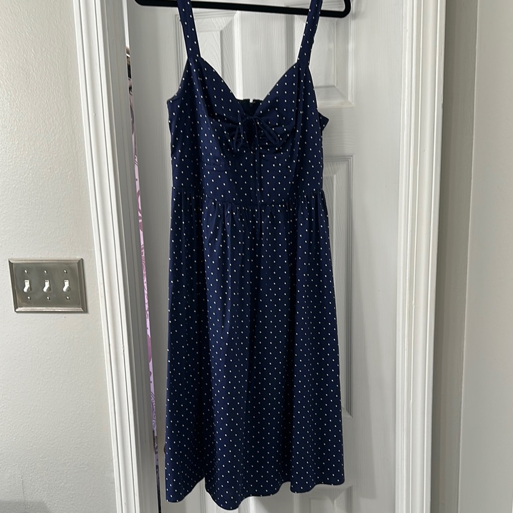 Navy Polka Dot Dress